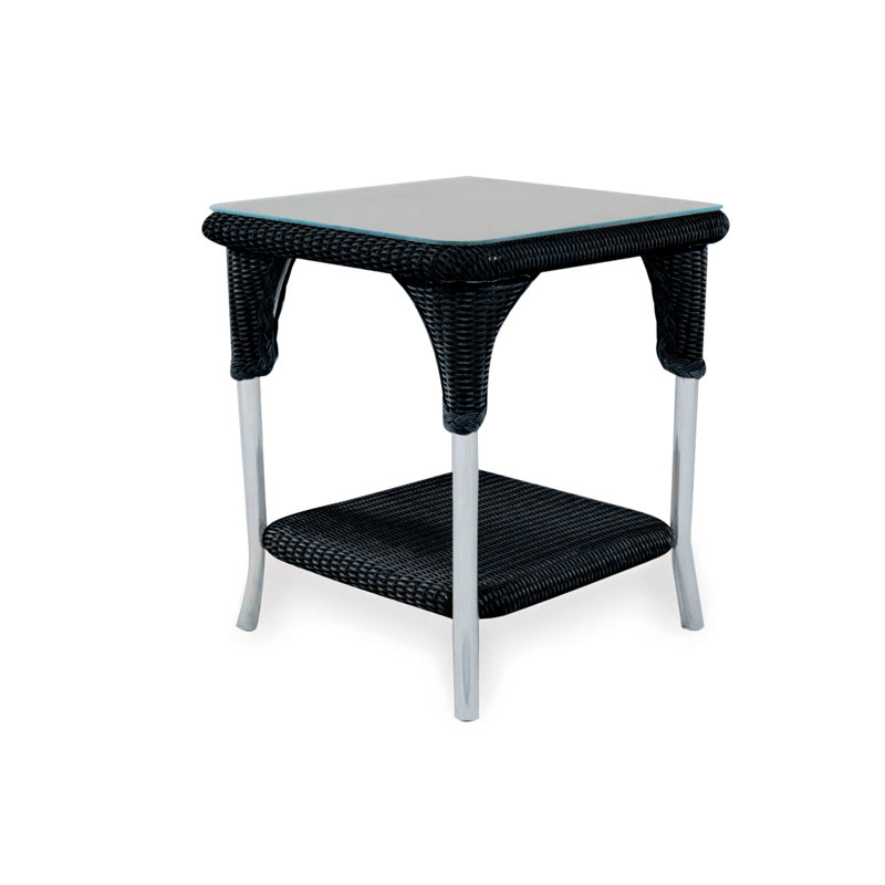 Universal Loom Accessories Outdoor Square Side Table, Ebony