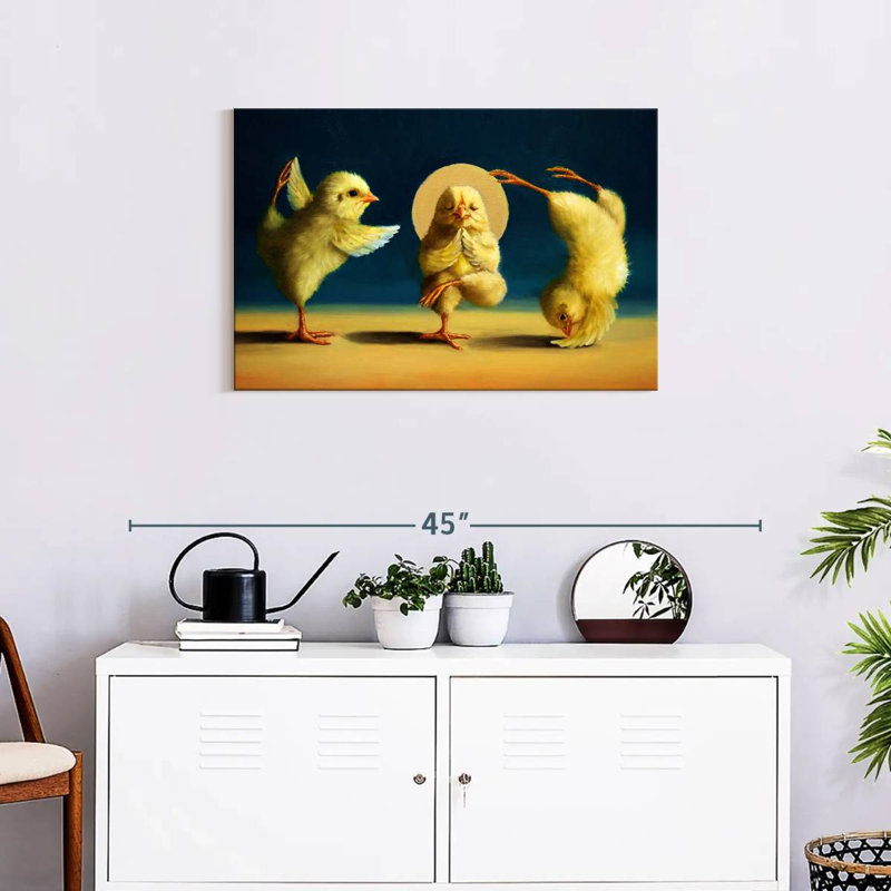 Yoga Chicks Three, 20" H x 30" W