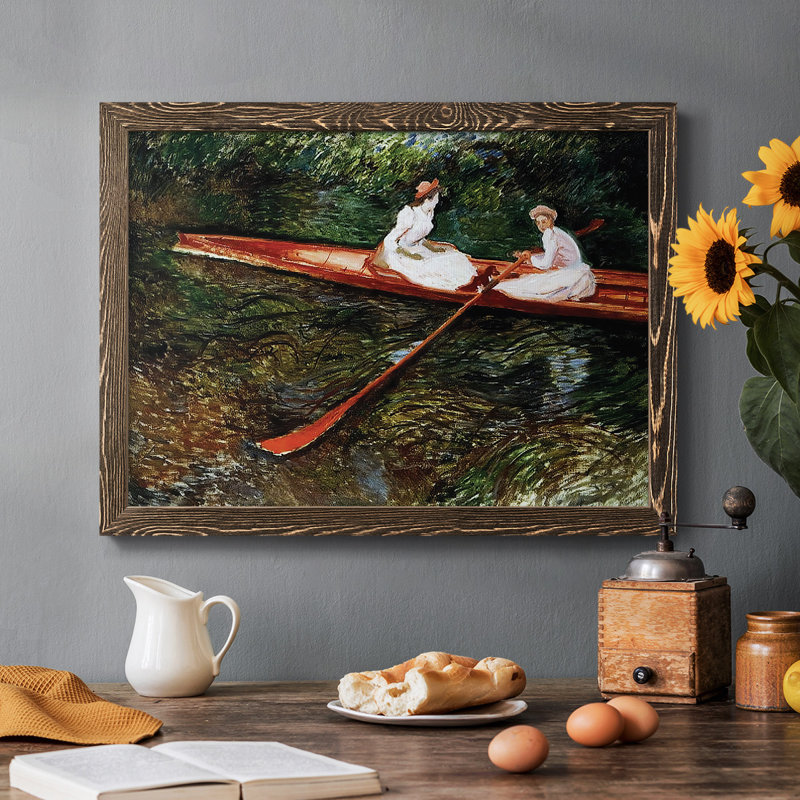 The Pink Skiff, 1890, reproduction d'art sur toile, Noyer, H 14 po x l 20 po x P 1,5 po