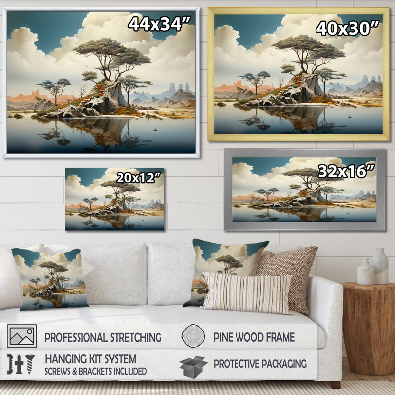 «Mind-Blowing», art mural paysage abstrait, Toile tendue, H 12 po x l 20 po x P 1 po