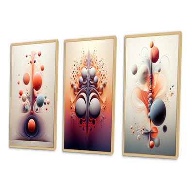 Multiverse Abstract Geometric Metamorphosis III - Abstract Shapes Art Set Of 3 Pieces
