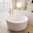 49.27“Round Freestanding Bathtub Solid Surface Stone Resin Soaking Tub