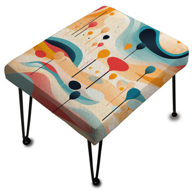 Doux vague de neutralité multicolore abstraite - repose-pieds rectangulaire abstrait