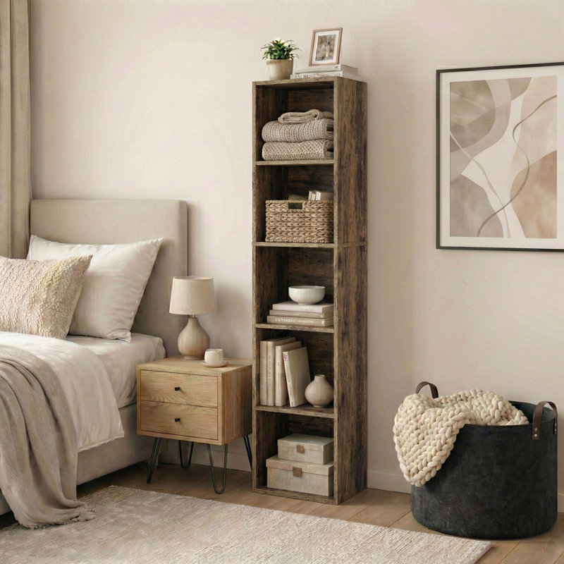 Bookcase, (5 Shelves) 132cm. H x 32cm. W x 24cm. D