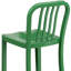 Commercial Grade Metal Indoor-Outdoor Stool with Vertical Slat Back-1824115528-1824115532