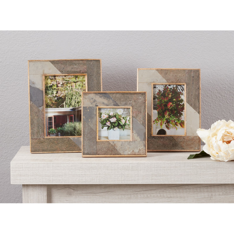 Distressed Slate and Mango Wood Picture Frame