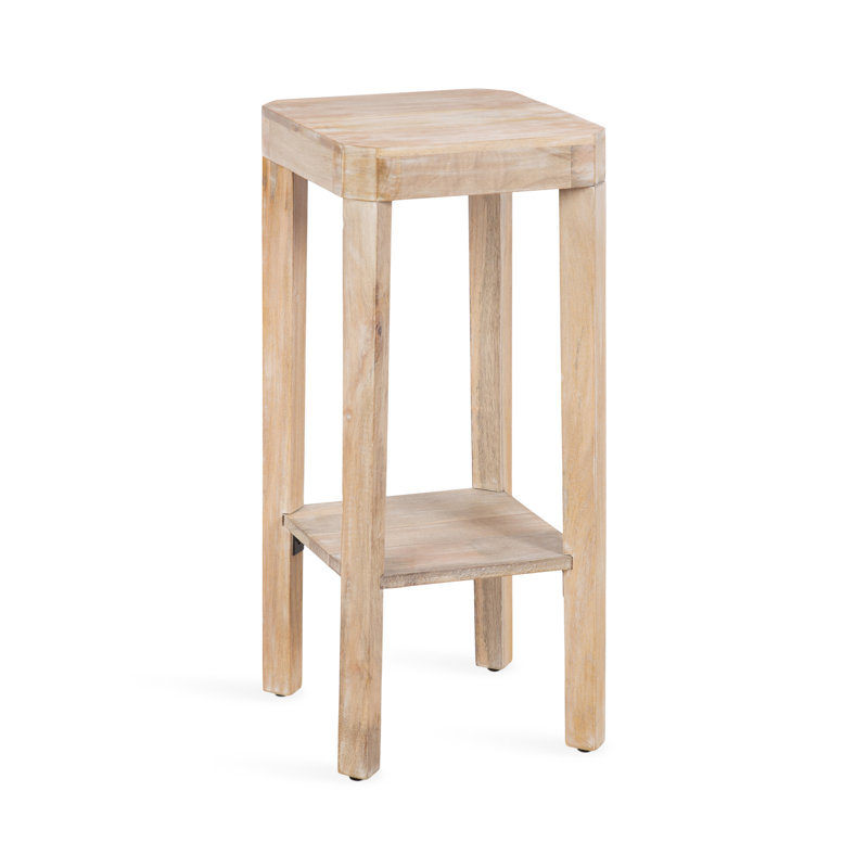 Avaria Square Tiered Wood Drink Table, Beige