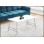 Table basse moderne moderne avec stratifié blanc et pieds en métal gris, parfaite pour les salons élégants-1061181286