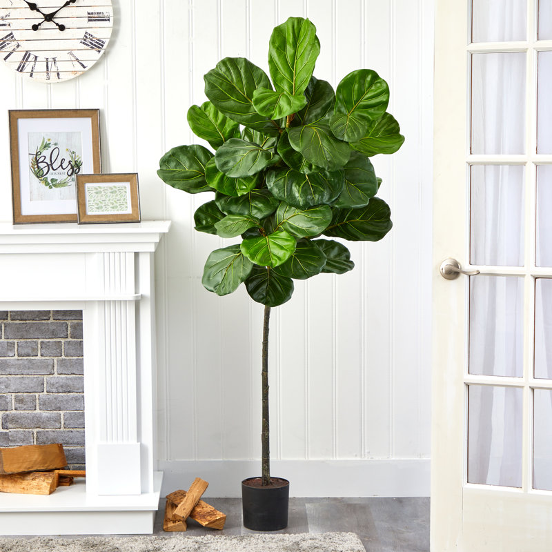 Figuier à feuilles artificielle en pot, H 66 po x l 19 po x P 19 po