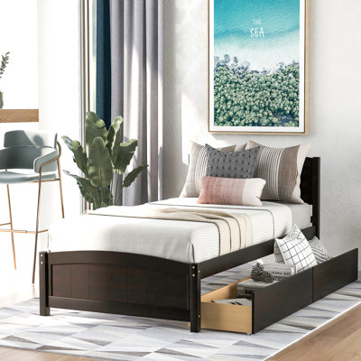Lit plateforme simple avec deux tiroirs