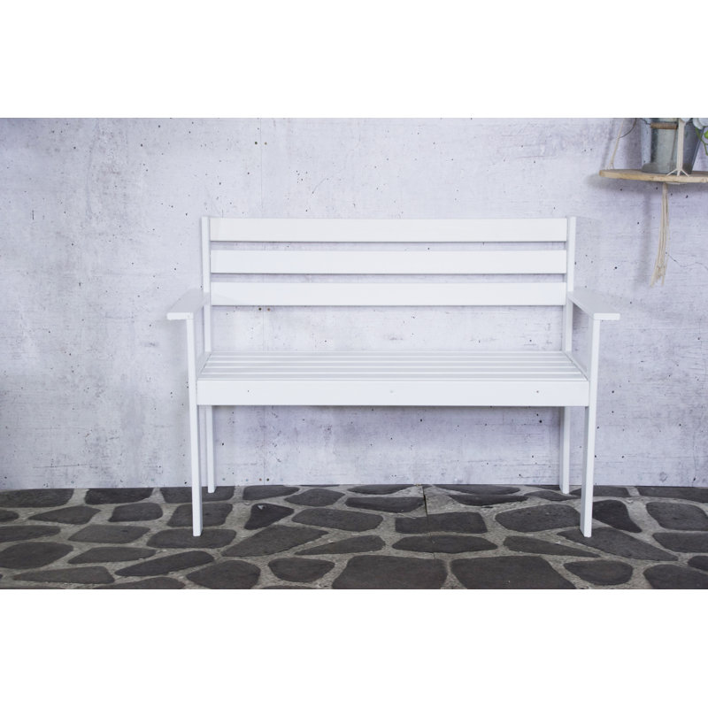 Hashaam Manufactured Wood Wood Outdoor Bench, White