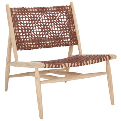 Kazbah Teak Genuine Leather Side Chair