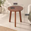 Petite table d'appoint ronde, table de chevet en bois d'hévéa massif pour petits espaces