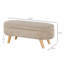 Banc de rangement avec repose-pieds, banc de lit rembourré en polaire Teddy avec pieds en bois et siège rembourré, banc d'entrée ovale moderne, beige-2052216609