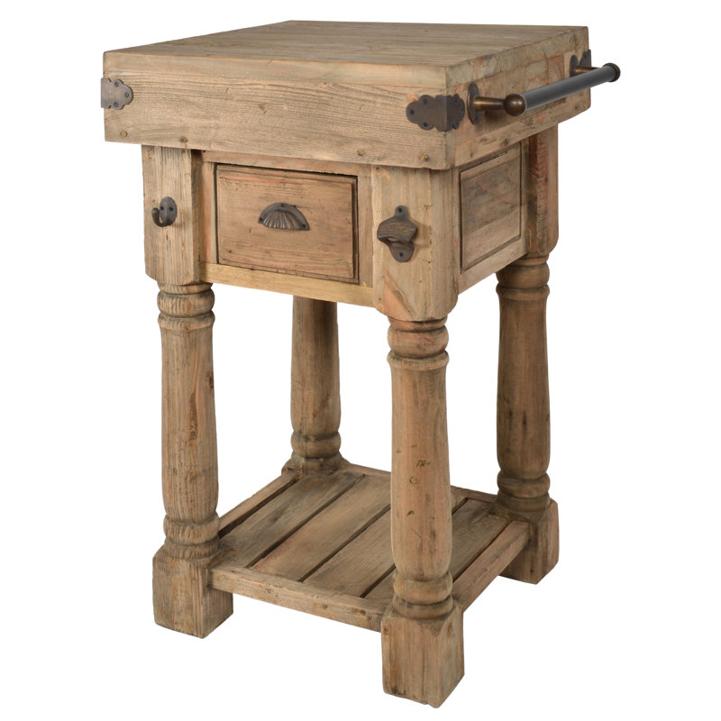 Mousseau Wood Kitchen Island, Natural
