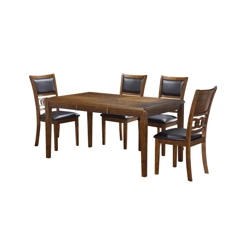 Ensemble de salle à manger rectangulaire L 60 po x l 35,5 po Ziemer, Brun, Brown Faux leather