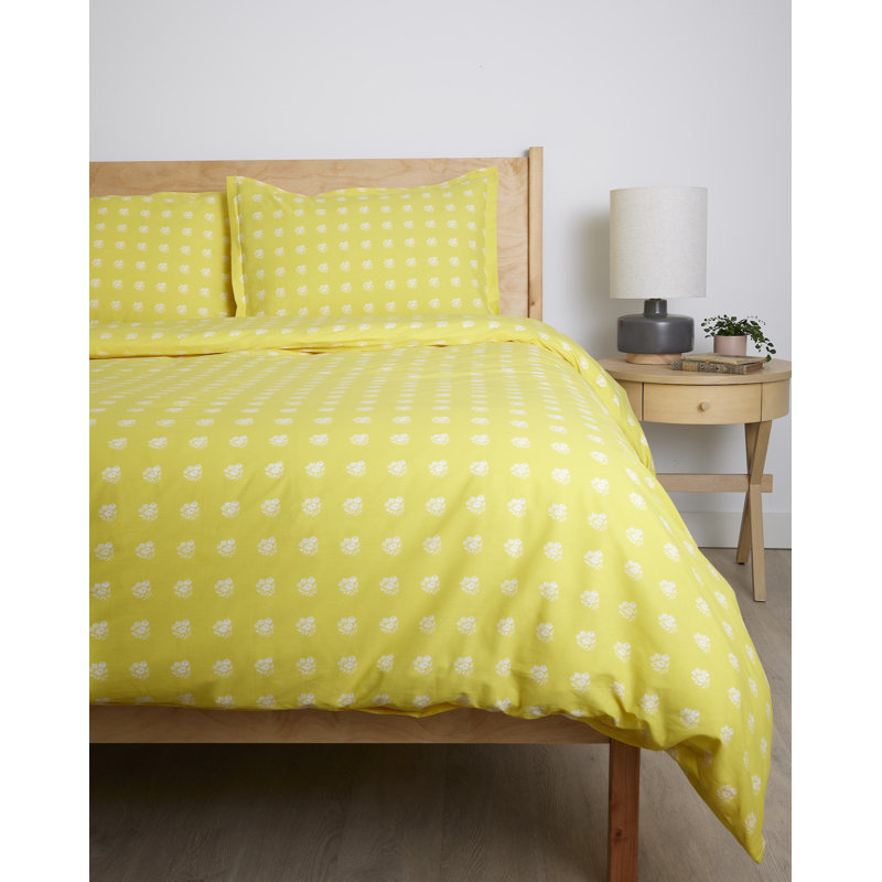 Bauhaus Copenhagen Brushed Cotton Twin Duvet Cover Set, Yellow Floral