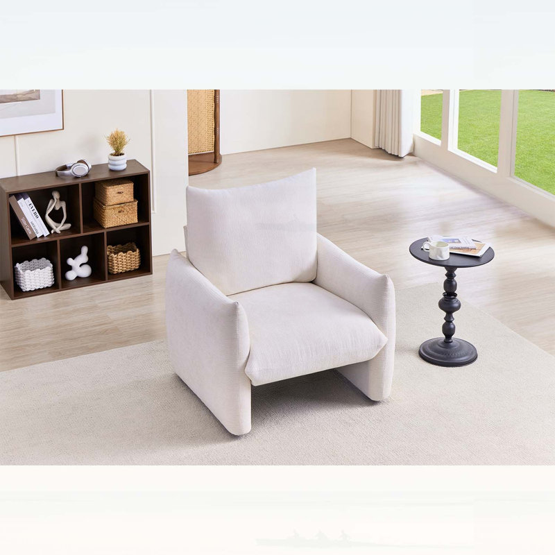 Fauteuil simple surdimensionné avec coussin moelleux pour un confort et un style ultimes, Beige