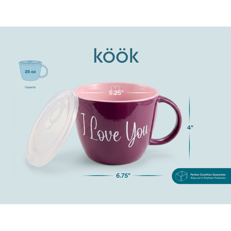 Tasses à soupe - Ensemble de 2 - Fête des Mères, Red/Pink