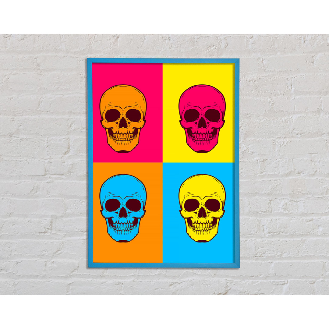 Funky Skulls Gerahmter Druck Wandkunst