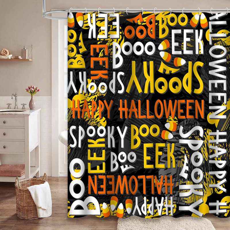 Rideau de douche Happy Halloween, L 72 po x l 72 po