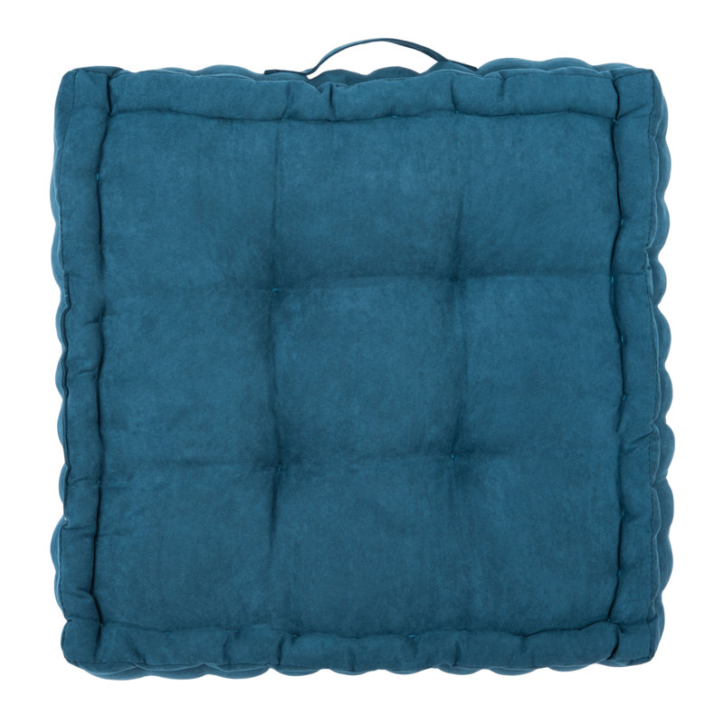 Light Blue Square Polyfill Floor Pillow with Handle