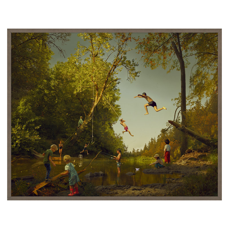 Down By The River Print by Kate Woodman, 20" H x 25" W x 1.5" D, Walnut Framed