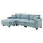 Canapé modulaire convertible 100 x 59 po, ensemble de canapé réversible en forme de L avec coussins gratuits, canapé-lit en velours 4 places avec repose-pieds pour salon, appartement, bureau-219772483