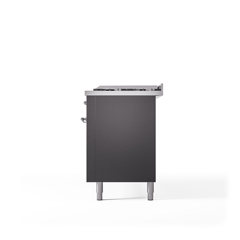 Cuisinière à double combustible de 60 po avec 9 brûleurs scellés et plaque chauffante (porte pleine) Nostalgie II de la série ILVE