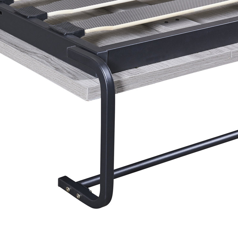 Lit double gris pliable dans l'armoire - fiable et maximisant l'espace avec une solution de rangement