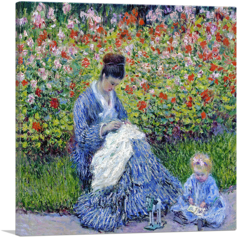 «Madame Monet and Child» par Claude Monet, reproduction d'art sur toile tendue, H 26 po x l 26 po x P 1,5 po