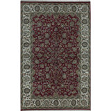 Hand-Knotted High-Quality Red and Ivory Area Rug