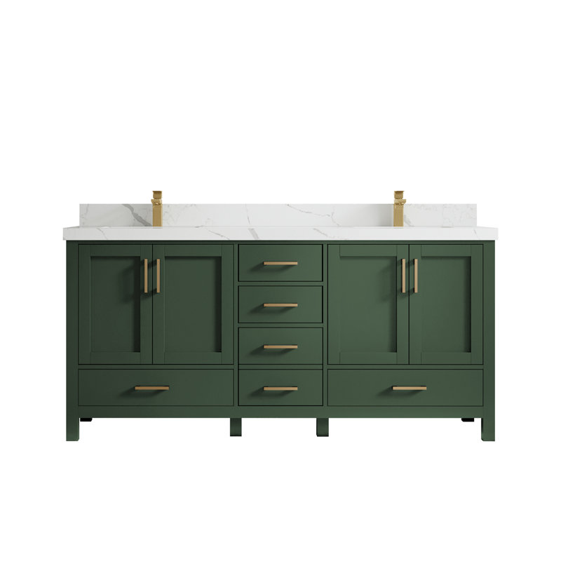 Ensemble de meuble-lavabo double 72 po Malibu, Calacatta Laza