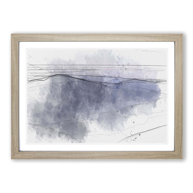 The Mountains of Nepal at Dusk in Abstract - Picture Frame Graphic Art Print, Oak Framed, 62cm H x 87cm W x 2cm D