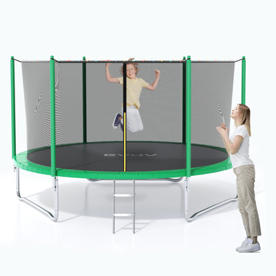 Gvdv 10 Ft Round Backyard / Outdoor Trampoline Set With Safety Enclosure System