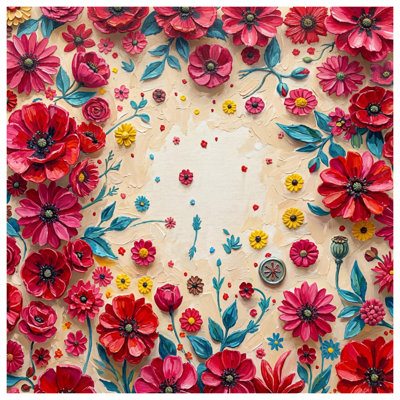 Red Pink Flowers Bouquet Comforter