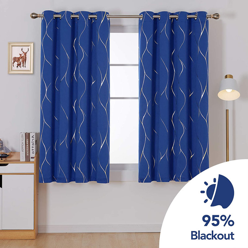 Valmar Blackout Curtain Pair, Width 168 x Drop 138cm, Sky Blue
