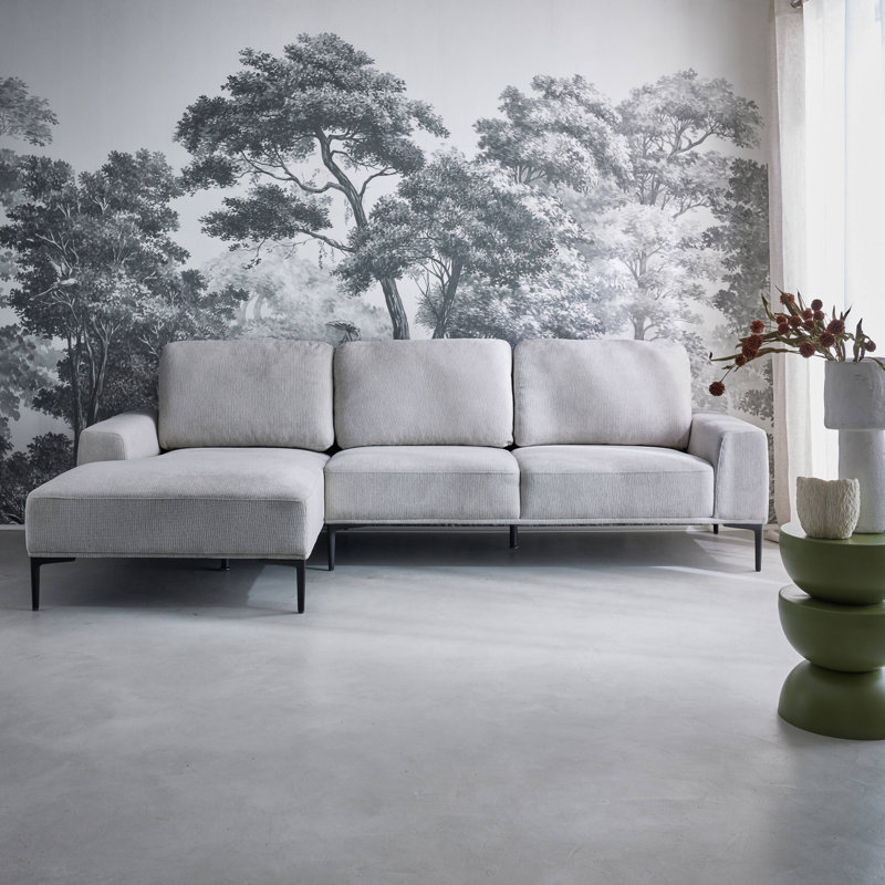 Citally 3 Seater Sofa & Chaise, Light Grey