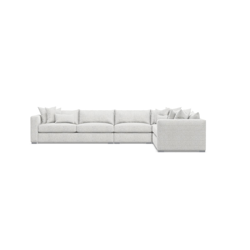 Sectional, Cream Polyester, 32.5" H x 157" W x 120.5" D