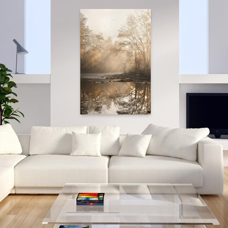 Réflexions, paysage contemporain abstrait, art naturel, H 48 po x l 32 po