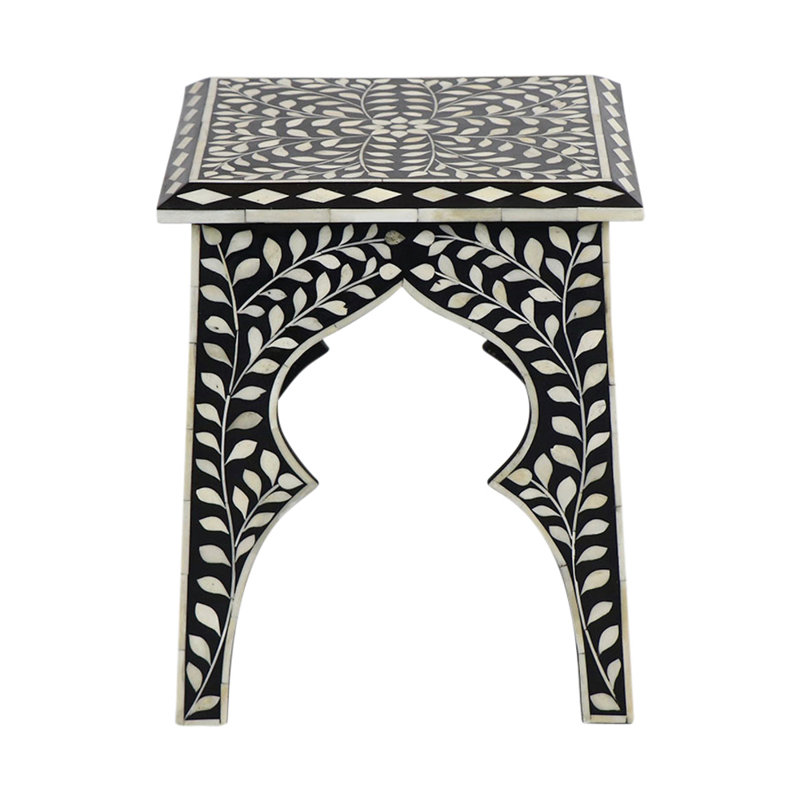 Table de bout en bois massif, Noir