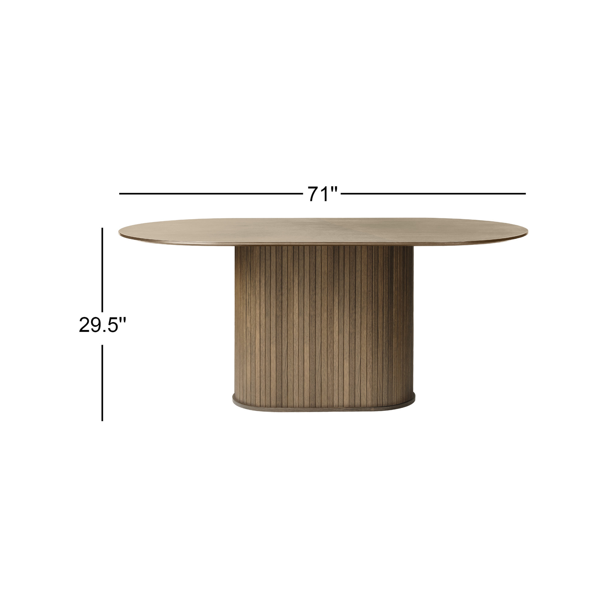 Iris 71'' Oval Dining Table, Smoked Oak