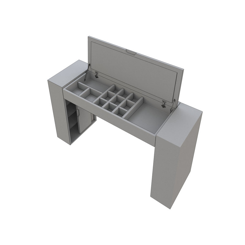 Meuble-lavabo en bois massif avec tabouret AitenMaximo