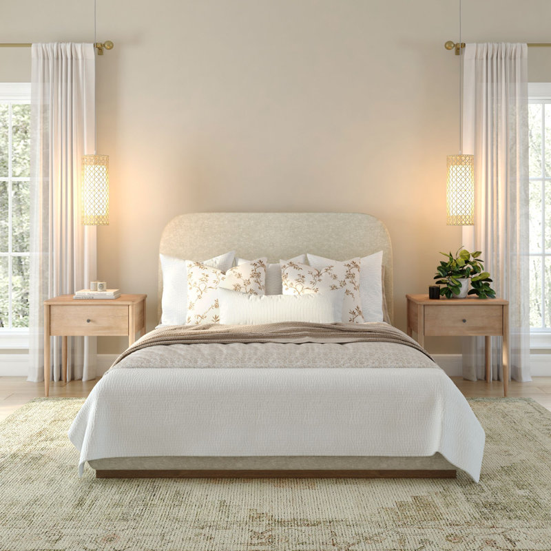 Lit tapissier Ashland (grand), avoine, Gruau, Grand