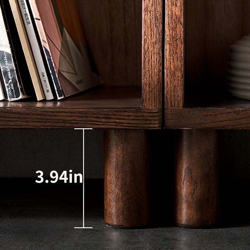 Bibliothèque en bois massif de style italien, (5 tablettes) H 75,2 po x l 27,24 po x P 12,6 po
