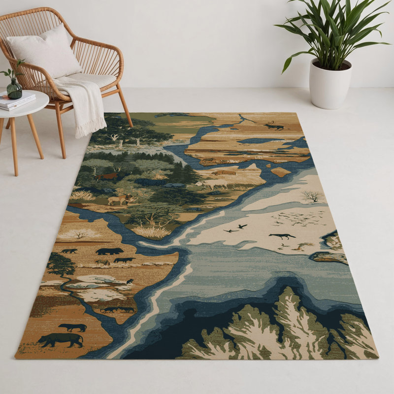 Tapis d'intérieur et d'extérieur brun Nature, Rectangle 9 pi x 12 pi