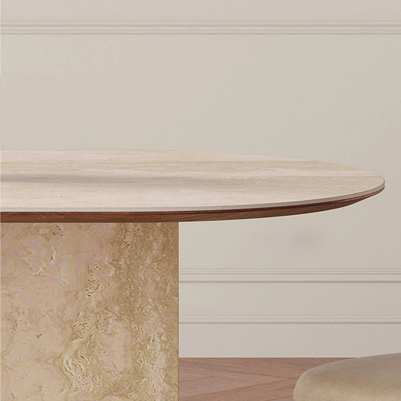 Ensemble de salle à manger rectangulaire semi-ovale, H 29,5 po x L 78,7 po x l 35,4 po