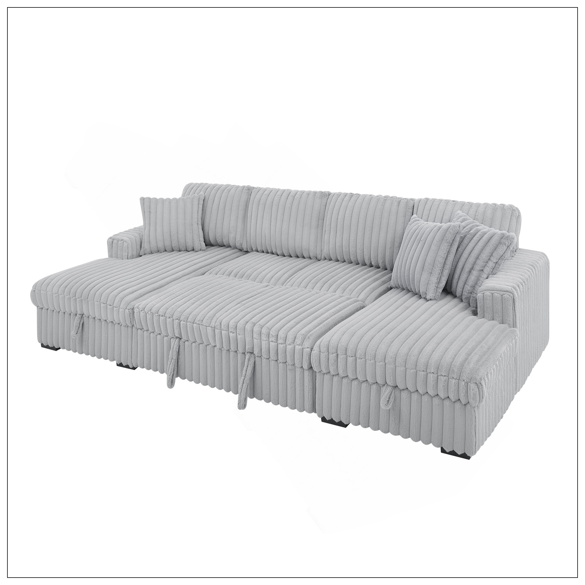 Orren Ellis U Shaped Sleeper Sofa, 122 Inch Overisze - 2 In 1 Pull Out ...