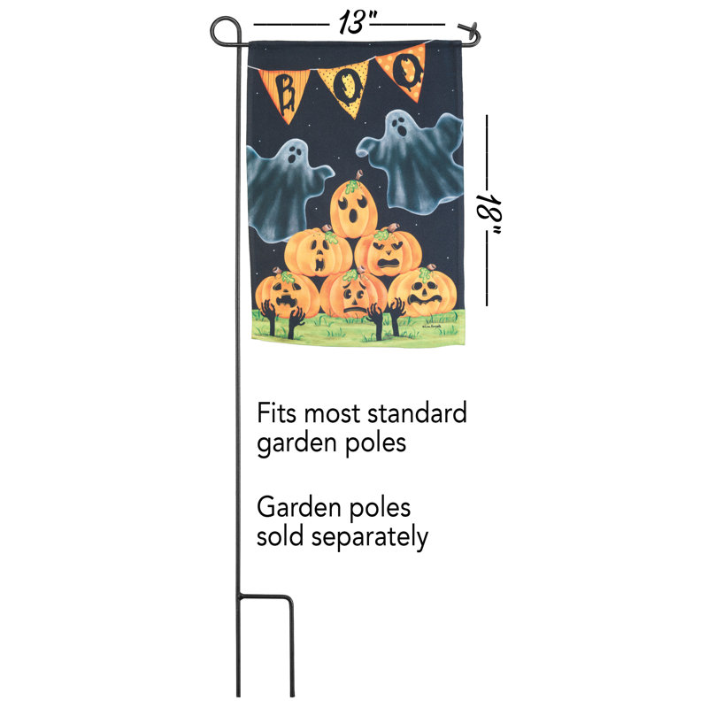 Halloween Boo Ghosts and Jack-O-Lanterns Polyester Garden Flag