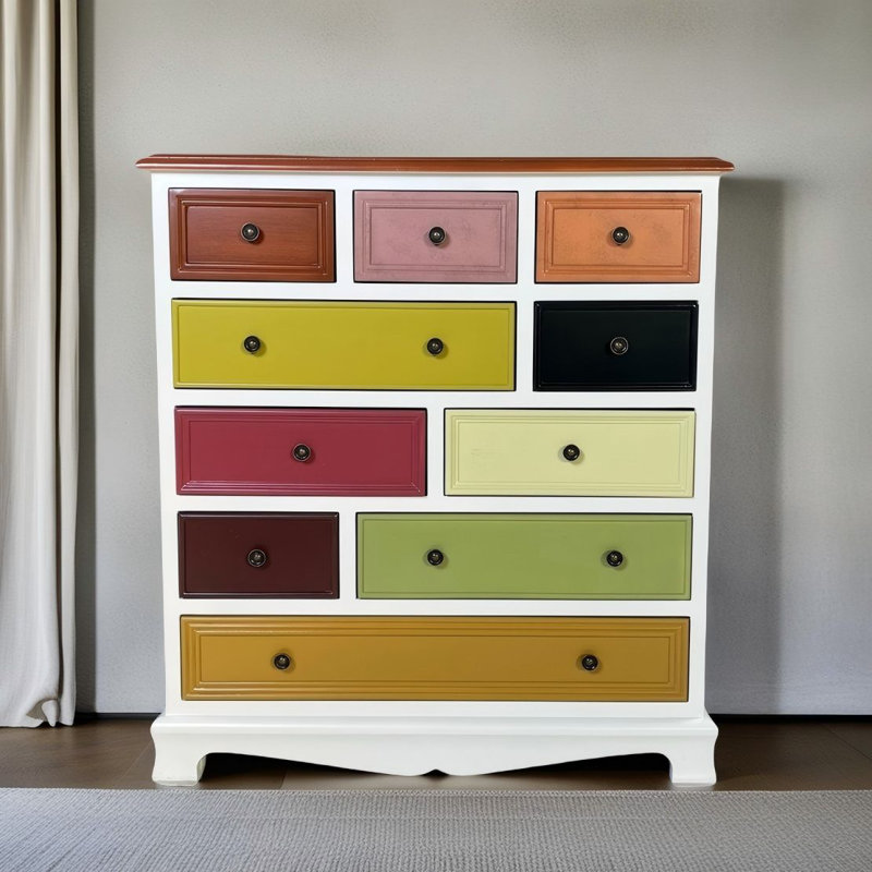 Multi-function drawer accent chest, Brown/White